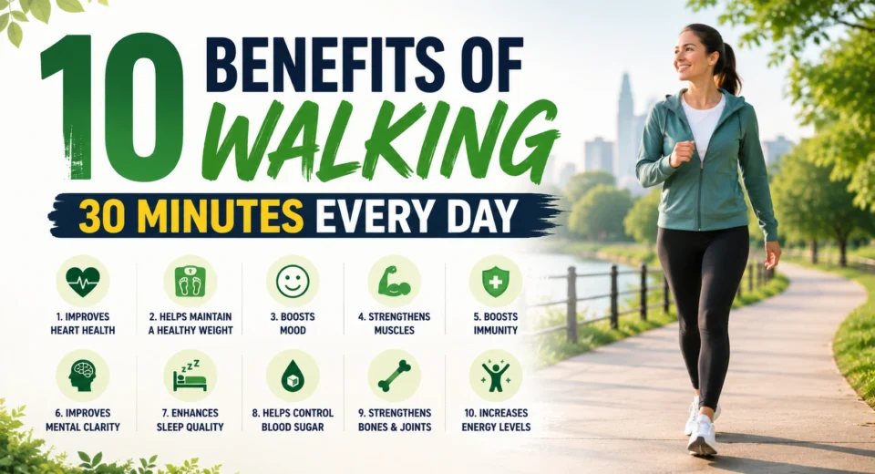 benefits of walking 30 minutes a day